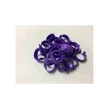 Značení hospodářského zvířete Označovací kroužky pro drůbež zámkové,20mm, barva fialová