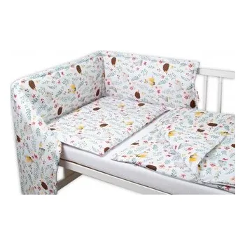 Dětský pokoj Baby Nellys 3-dílná sada Mantinel s povlečením - Kamarádi louky, bílá; 120x90