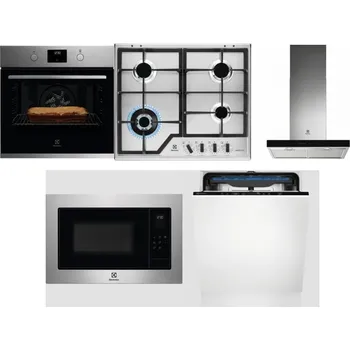 Set domácích spotřebičů ELECTROLUX KOFGH70TX + ELECTROLUX KGS64362XX + ELECTROLUX LFT766X + ELECTROLUX EMS4253TEX + ELECTROLUX EES48200L