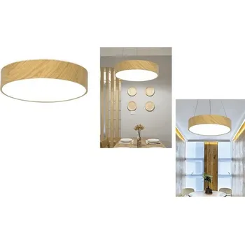 LED lustr kulatý 36 W 2700 lm 4000 K dekor dřeva