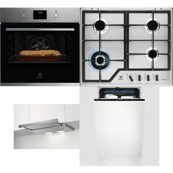 Set domácích spotřebičů ELECTROLUX KOFGH70TX + ELECTROLUX KGS64362XX + ELECTROLUX LFP326S + ELECTROLUX EEM23100L