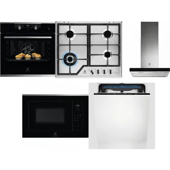 Set domácích spotřebičů ELECTROLUX KODEH70X + ELECTROLUX KGS64362XX + ELECTROLUX LFT766X + ELECTROLUX LMS4253TMX + ELECTROLUX EES48200L