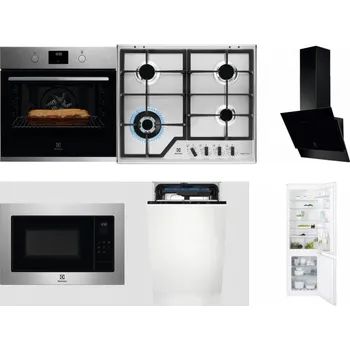 Set domácích spotřebičů ELECTROLUX KOFGH70TX + ELECTROLUX KGS64362XX + ELECTROLUX LFV616K + ELECTROLUX EMS4253TEX + ELECTROLUX EEM23100L + ELECTROLUX ENT6TF18S