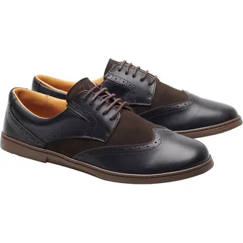 Pánské polobotky ZAQQ BRIQ Brogue tonka 41-48 (reálně větší) NAPPA/VELUR Dvouvrstvá hlazená i broušená kůže Hnědá tmavá 48