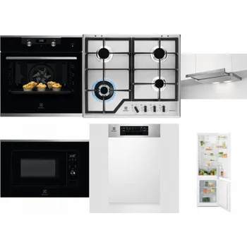 Set domácích spotřebičů ELECTROLUX KODEH70X + ELECTROLUX KGS64362XX + ELECTROLUX LFP326S + ELECTROLUX LMS2203EMX + ELECTROLUX EEM43300IX + ELECTROLUX LND5FE18S