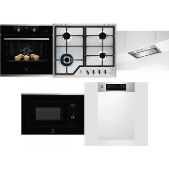 Set domácích spotřebičů ELECTROLUX KODEH70X + ELECTROLUX KGS64362XX + ELECTROLUX LFG716X + ELECTROLUX LMS2203EMX + ELECTROLUX EEM43300IX