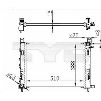 Chladič motoru Chladič, chlazení motoru TYC 728-0063