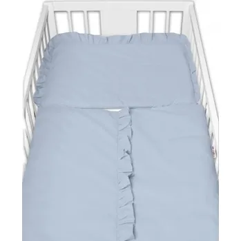 Dětsný nábytek 2-dílné bavlněné povlečení s volánkem SOFT, Baby Nellys, jeans, modrá; 120x90