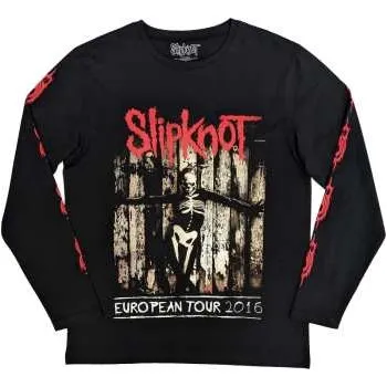 Zahraniční hudba Merch Slipknot: Slipknot Unisex Long Sleeve T-shirt: Skeleton Flag (back & Sleeve Print) (large) L