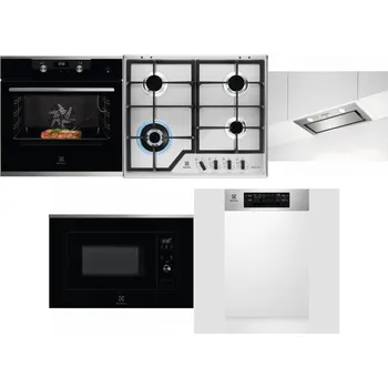 Set domácích spotřebičů ELECTROLUX KODEC75X2 + ELECTROLUX KGS64362XX + ELECTROLUX LFG716X + ELECTROLUX LMS2203EMX + ELECTROLUX EEM43300IX