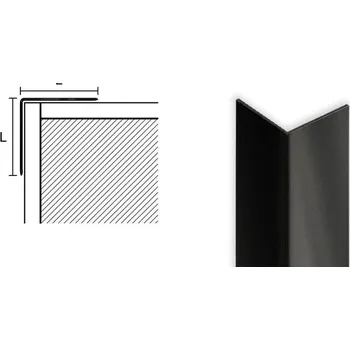 Lišta k ochraně rohu, hliník lakovaná, černá, 2 m Rozměr lišty: 25x25 mm