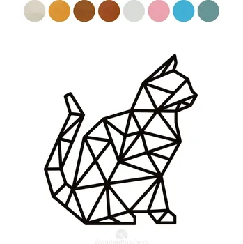 WoodenPuzzle.cz Dřevěná dekorace - Kočka Barva: Zlatá