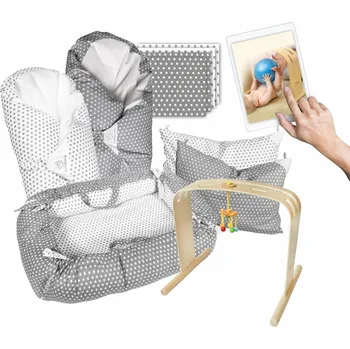 Zavinovačka Eva Kiedroňová SET 15v1 - Pelíšek - Bílý s šedými hvězdičkami / Šedý s bílými hvězdičkami + Zdarma 1 on-line kurz a 2 webináře