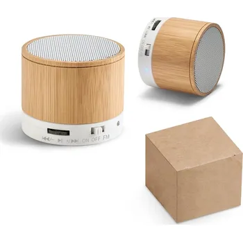 Bluetooth reproduktor GLASHOW. Přenosný reproduktor z bambusu s mikrofonem 3 bez potisku bez potisku