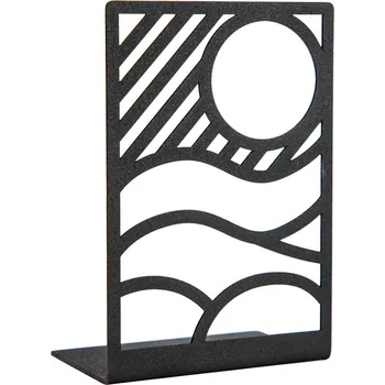 Zarážka na knihu Kovová zarážka na knihy, geometrická krajina, dekorativní stojan