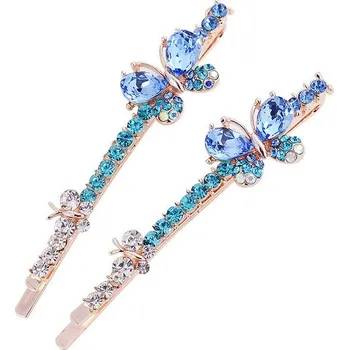 Souprava šperků B-TOP Sada sponek do vlasů ve tvaru MOTÝL - modrá