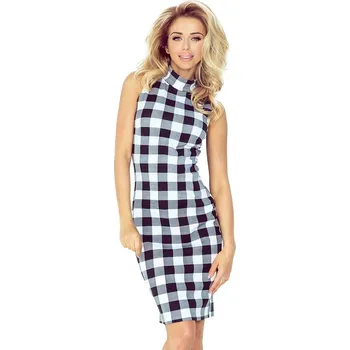 Dámské šaty Šaty s roláčkem bez rukávů bíločerné - M