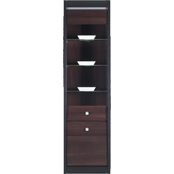 Knihovna Vitrína MALLORCA FR8 ořech tmavý/dub milano klasický/nadčasový