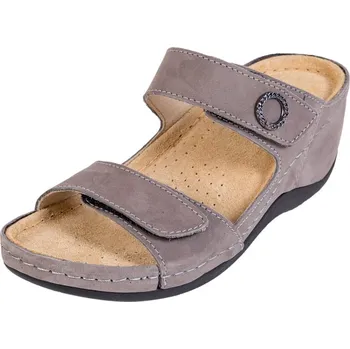 Dámská zdravotní obuv Buxa Dámská zdravotní kožená obuv na klínku BZ310 - Šedá Velikost: 39