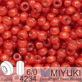 Korálek Korálky Miyuki MIX Round 6/0. Barva 4234 Duracoat Silverlined Dyed Watermelon . Balení 5g