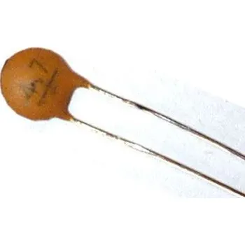 Elektronická součástka 4p7/50V Nicola, RM=2,54, keramický kondenzátor
