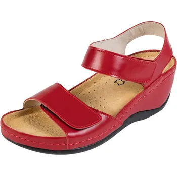 Dámské sandále Buxa Dámské kožené sandály BZ315 - Červená Velikost: 40