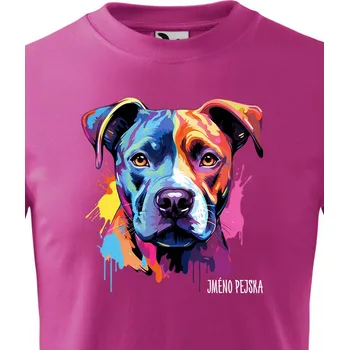 Dětské tričko Americký stafordšírsky teriér, Barva Purpurová, Velikost 110 cm/4 roky, Canvas Dětské tričko 2421