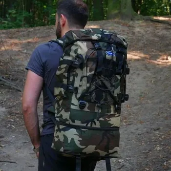 turistický batoh Cestovní, turistická krosna, batoh velký 72L maskáč