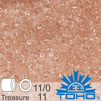 Korálek Korálky TOHO tvar TREASURE (válcové). Velikost 11/0. Barva č. 11-Transparent Rosaline . Balení 5g.