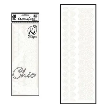 Samolepka na textil sametová, zažehlovací,motiv RUBANS DENTELLE2 - krajkový lem 2