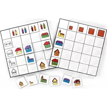 Dřevěná hračka Třídící tabulky - Domečky