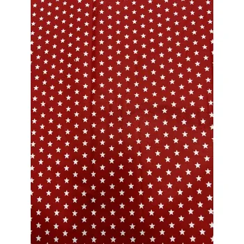 Bavlněná látka - bílé hvězdy na červené š. 140 cm