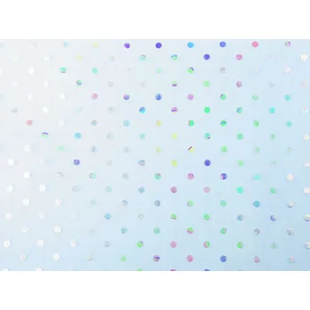 Organza s puntíky AB duhový efekt, barva 5 modrá pomněnková