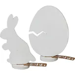 Lübech Living Dřevěný zajíček a vajíčko East SET/1+1ks bílé
