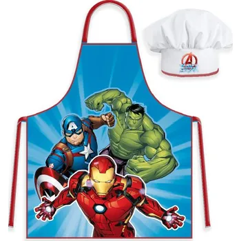 Kuchyňská zástěra Zástěra pro děti s kuchařskou čepicí Avengers