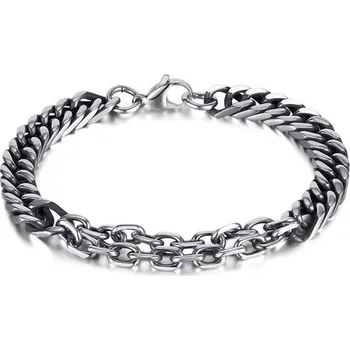 Šperk Náramek z chirurgické oceli Unique Patchwork Stříbrný 21cm Impress Jewelry GS1462