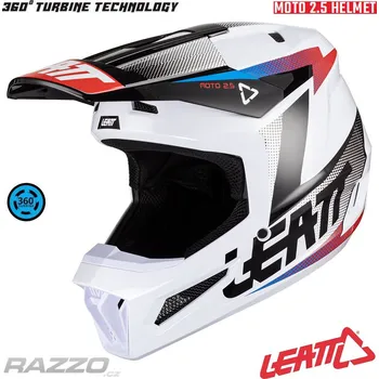 Helma na motorku MX helma Leatt Moto 2.5 V24 Black White 2024 XS