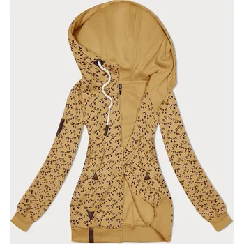 Dámská mikina Žlutá sportovní mikina s kapucí a se vzorem vlaštovek (2309) odstíny žluté XXL (44)