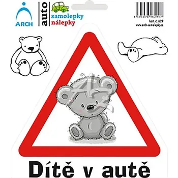 ARCH Samolepka Dítě v autě 15 x 17 cm medvídek Samolepicí dekorace na vozidlo ARCH Samolepka Dítě v autě 15 x 17 cm medvídek