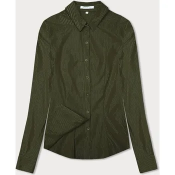 Dámská halenka Khaki dámská halenka se stříbrnými proužky - Elegantní Forget Me Not, odstíny zelené S (36) i392_22203-46