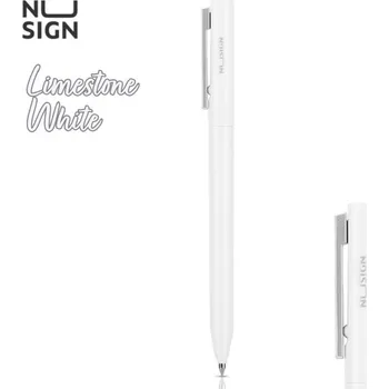 Gelové pero Nusign NS560 - klikací, 0.5 modré - Limestone White
