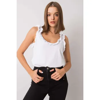 RUE PARIS Bavlněný top Elmeri bílý Velikost: L