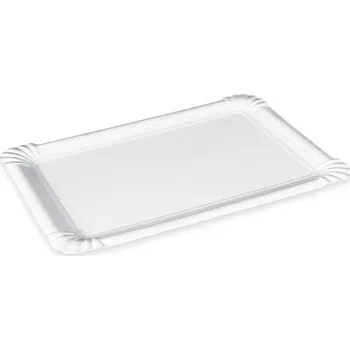 Jednorázové nádobí Papírový tácek (PAP-Recy) bílý 19 x 27 cm `č.6` 100 ks