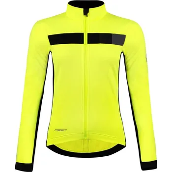 Cyklistická bunda dámská cyklistická bunda FORCE FROST LADY softshell zimní fluo-černá - S
