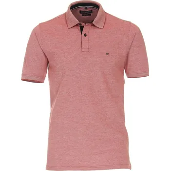 Pánské tričko Pánská polokošile Casa Moda 3XL - 6XL krátký rukáv tmavě růžová žíhaná elastická stretch - 6XL