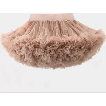 Dívčí sukně dětská sukně tutu petti tylová nadýchaná pudrovo béžová
