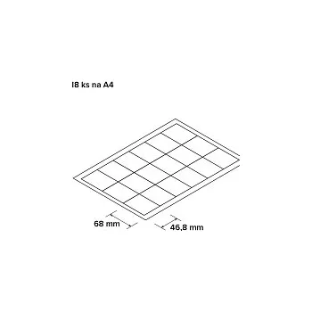 Samolepící etiketa Etikety matné 18ks na A4, 100 ks