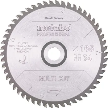Pilový kotouč Pilový kotouč „multi cut – professional“, 165x2,2/1,4x20 Z54 FZ/TZ 5° [628293000]
