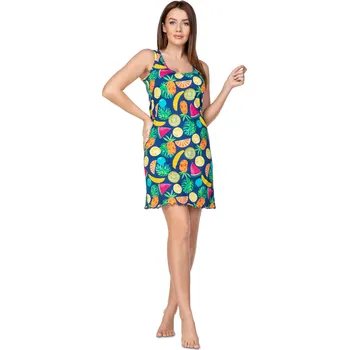 Dámská noční košile Dámská noční košile 390 modrá s potiskem ovoce - Regina S