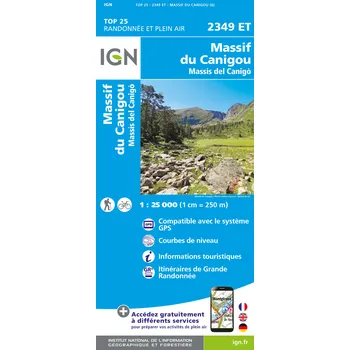 IGN mapa Massif du Canigou 1:25 t.